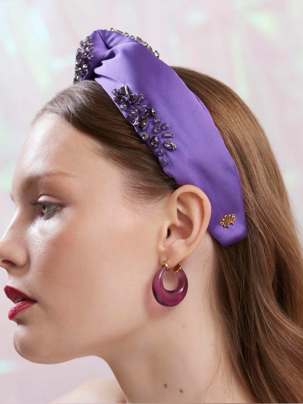 Lele Sadoughi JUNE ALEXANDRITE Marlene Jeweled Birthstone Headband NWT